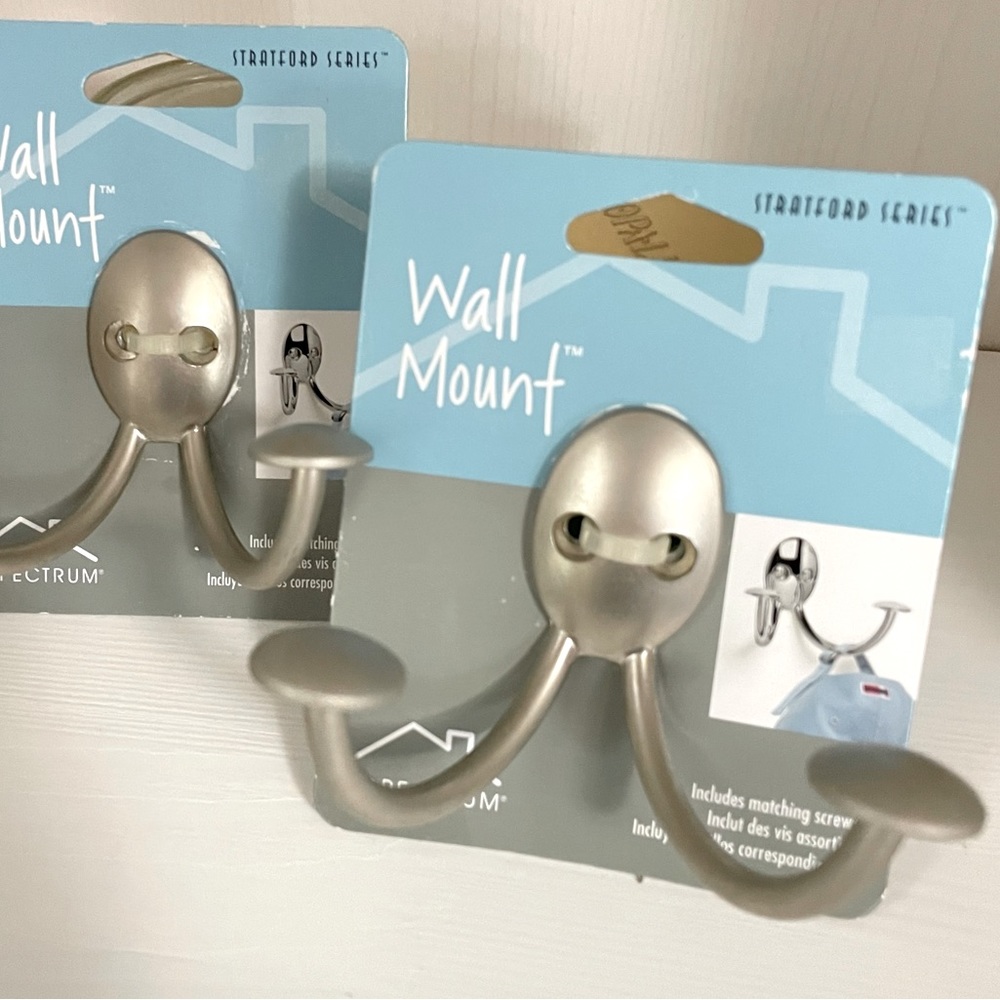 Wall Mount Hook by Spectrum - Stratford Series - set of 2